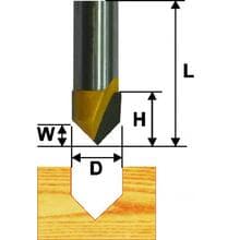 Фреза пазовая галтельная V- образная d19*Н16*W9.5*12