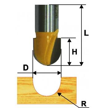 Фреза пазовая галтельная d19*R9,5*H13*8