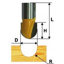 Фреза пазовая галтельная d15,8*R7,9*H13*8 Фреза пазовая галтельная d15,8*R7,9*H13*8