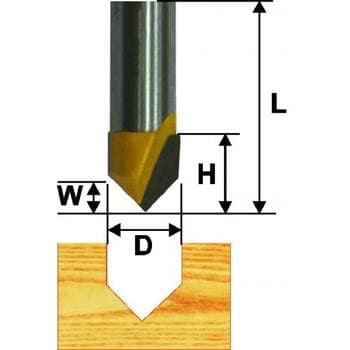 Фреза пазовая галтельная V- образная d25.4*Н19*W12.7*12