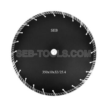 Алмазный диск  TORGWIN d350*10*32/25.4	турбо сегмент (широкий сегмент)